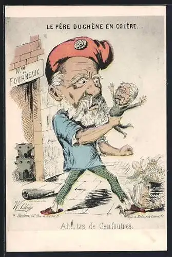 Künstler-AK Paris, La Commune de Paris en 1871, Exposition 1935, Le Père Duchène en Colère, Karikatur, Pariser Kommune