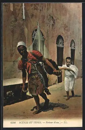 AK Scenes et Types, Porteur d`eau, arabischer Wasserträger