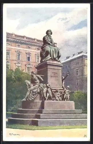 Künstler-AK Rudolf Preuss: Wien, Ludwig van Beethoven Denkmal