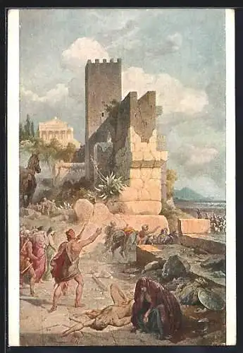 Künstler-AK Odyssee-Landschaften - Abzug von Troja