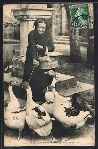 AK Les Pyrénées de Attendant le Marché, Languedoc-Roussillon