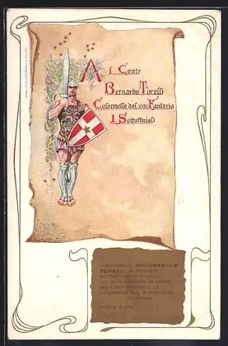 AK 29. Reggimento Fanteria, Infanterie-Regiment Nr. 27, Krieger mit Schild und Schwert