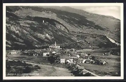 AK Andeer, Ortsansicht mit Schamserberg