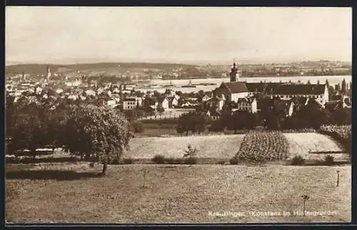 AK Kreuzlingen, Teilansicht mit Kloster, Konstanz im Hintergrunde