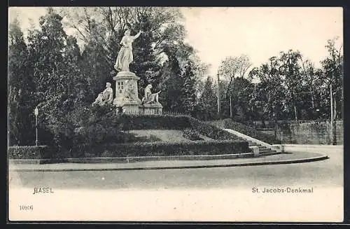 AK Basel, St. Jacobs-Denkmal