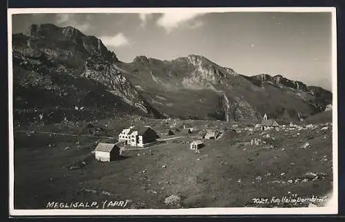 AK Meglisalp, Ortspartie mit Bergen