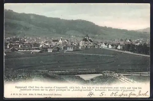 AK Appenzell, Panorama mit Kirche