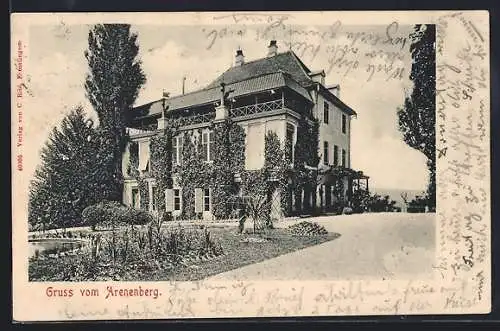 AK Arenenberg, Villa mit kleinem Gartenteich