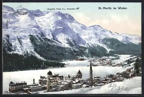 AK St. Moritz, Die Ortschaft im Winter