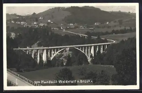 AK Hundwil-Waldstatt, Ansicht mit Brücke