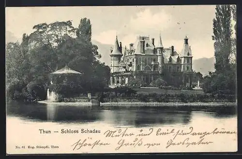 AK Thun, Blick auf das Schloss Schadau