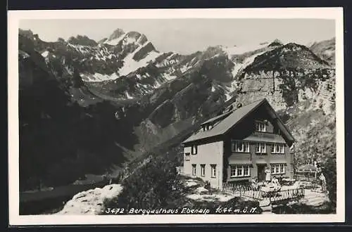 AK Ebenalp, Das Berggasthaus mit Alpenpanorama