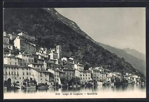 AK Gandria /Lago di Lugano, Wohnhäuser am Seeufer