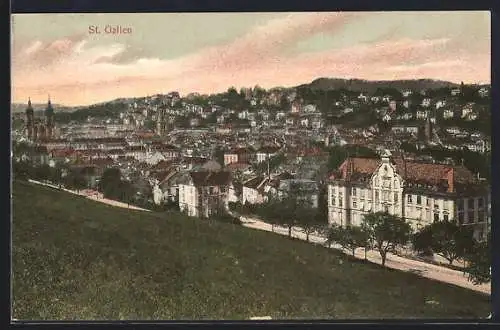 AK St. Gallen, Blick über die Dächer