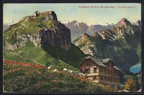 AK Hoher Kasten, Gasthaus Ruhsitz am Aufstieg zum Berg