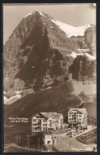 AK Kleine Scheidegg, Hotel des Alpes gegen den Eiger