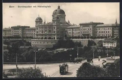 AK Bern, Bundespalast mit Helvetiaplatz