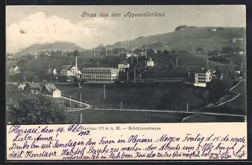 AK Herisau /Appelzellerland, Teilsansicht mit Schützenstrasse