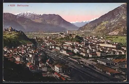 AK Bellinzona, Ortsansicht aus der Vogelschau