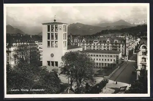 AK Luzern, Partie mit Evang. Lukaskirche