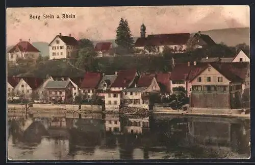 AK Stein a. Rhein, Teilansicht und Burg