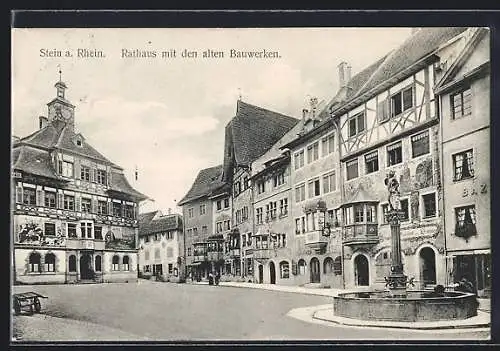 AK Stein a. Rhein, Rathaus mit den alten Bauwerken