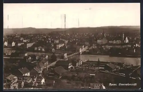 AK Aarau, Ortsansicht aus der Vogelschau