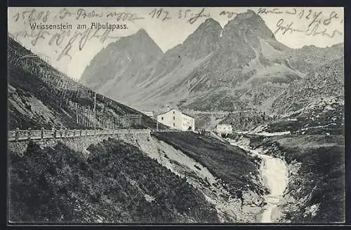 AK Weissenstein am Albulapass, Ansicht mit Bergen