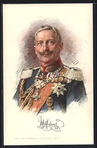 AK Portrait Kaiser Wilhelm II., Rotes Kreuz