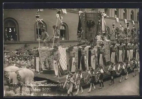 AK München, 18. Deutsches Bundesschiessen 1927, Festwagen