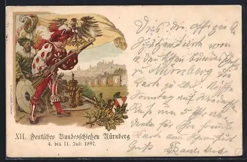 Künstler-AK Paul Ritter: Nürnberg, XII. Deutsches Bundesschiessen 1897