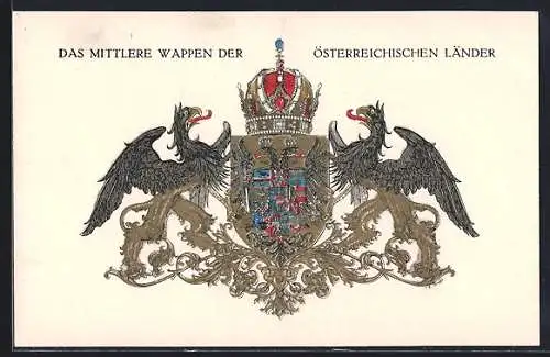 AK Rotes Kreuz Nr. 285, Das mittlere Wappen der österreichischen Länder, Heraldik