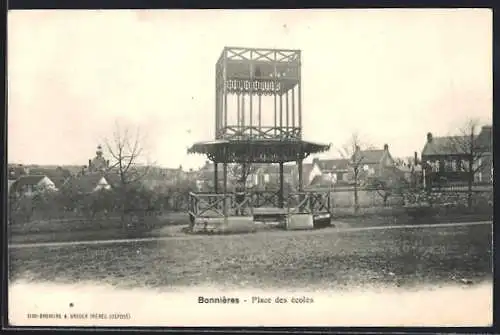 AK Bonnières-sur-Seine, Place des Écoles