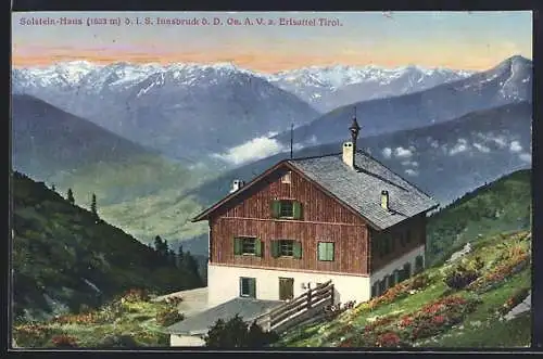 AK Solstein-Haus, Hütte d. i. S. Innsbruck d. d. Oe. A. V. a. Erlsattel Tirol