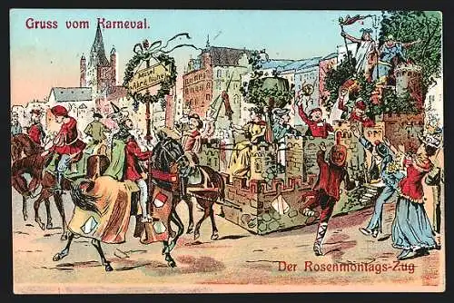 Künstler-AK Kölner Karneval, Der Rosenmontags-Zug