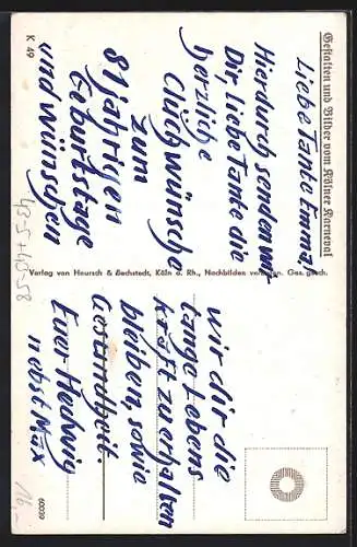 AK Köln, Regimentstochter des Kölner K.-B. Altstädter, Rosenmontagszug zu Karneval