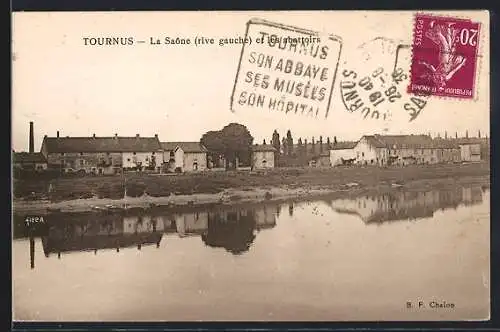 AK Tournus, La Saône, rive gauche, et les abattoirs