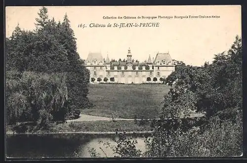 AK Saint-Jean-le-Priche, Vue du Château et du parc environnant