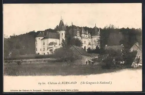 AK Burnand, Château de Burnand et son paysage environnant