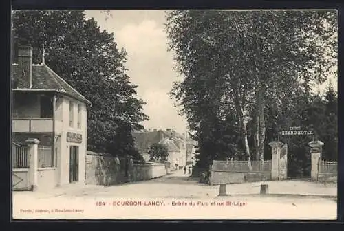 AK Bourbon-Lancy, Entrée du parc et rue St-Léger