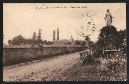 AK St Amour-Bellevue, Notre-Dame des Vignes et chemin rural