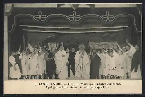 AK Chalon-sur-Saône, Les Flavius, Epilogue Dieu vivant, ta voix nous appelle mars 1911