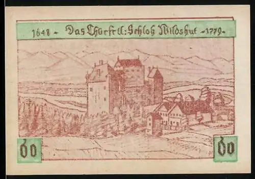 Notgeld St. Pantaleon 1920, 60 Heller, Burg Wildshut und Schriftzug, Salzburg