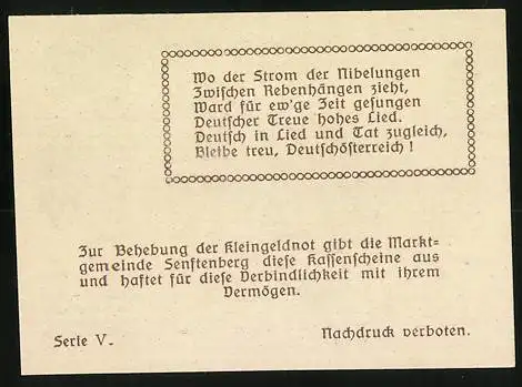 Notgeld Senftenberg 1920, 20 Heller, Burgmotiv und Wappen, Gültig bis 31. Dezember 1920