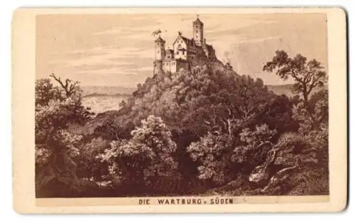 Fotografie G. Jagemann, Eisenach, Ansicht Eisenach, Wartburg von Süden gesehen