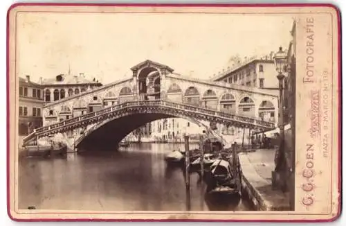 Fotografie G. G. Coen, Venezia, Ansicht Venedig - Venezia, Kanal an der Rialtobrücke