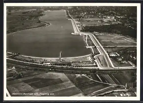 AK Hannover, Fliegeraufnahme vom Maschsee