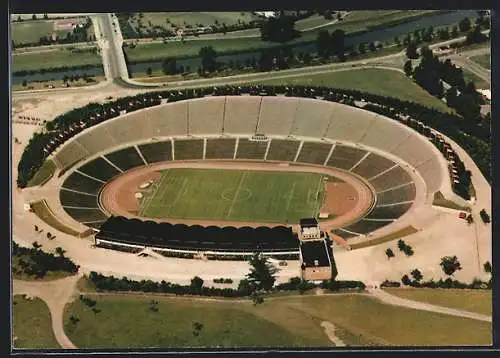 AK Hannover, Niedersachsenstadion aus der Vogelschau, Fliegeraufnahme