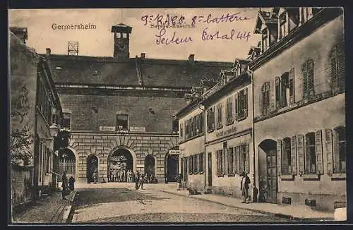 AK Germersheim, Seyssel-Kaserne und Gasthaus zum grünen Berg