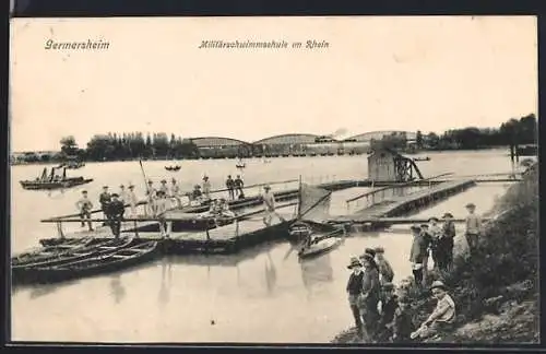 AK Germersheim, Militärschwimmschule im Rhein